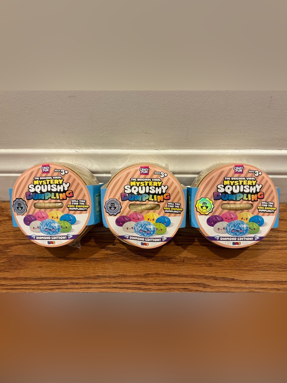 RMS Crazy Fun Mystery Squishy Dumpling Diamond Edition Blind Box *Lot Of 3* NEW